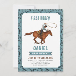 Första inbjudan till Rodeo Cowboy Birthday