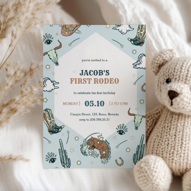 Första inbjudan till Rodeo Cowboy Western födelsed (Skapare uppladdad)