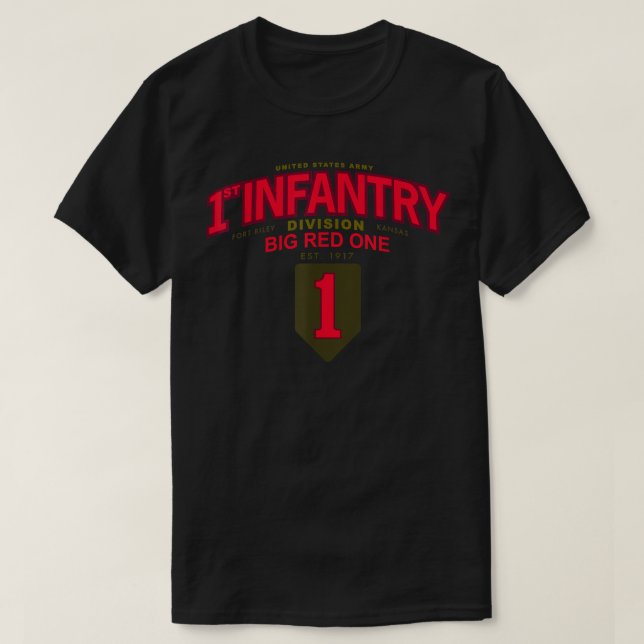 Första infanteridivisionen - Big Red One, Fort Ril T Shirt (Design framsida)