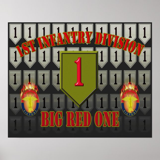 Första infanteridivisionen "Big Red One" Poster (Framsidan)