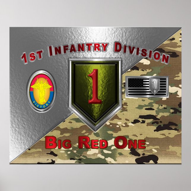 Första infanteridivisionen "Big Red One" Poster (Framsidan)