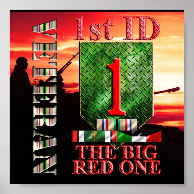 Första infanteridivisionen Desert Storm Veteran Poster (Framsidan)