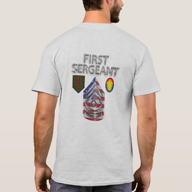 Första infanteridivisionen Första sergeant T Shirt (Baksida)