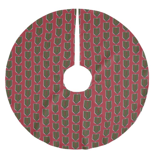 Första infanteridivisionen julgransmatta borstad polyester (Framsidan)