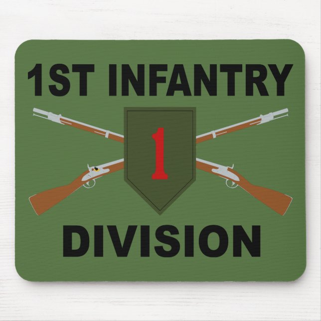 Första infanteridivisionen - korsade gevär - med t musmatta (Framsidan)