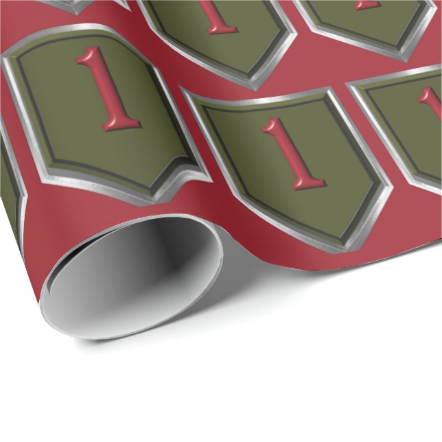 Första infanteridivisionen Silver - rampatch Presentpapper (Rullad Hörn)