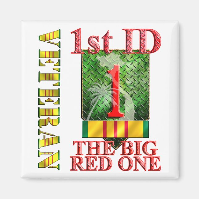 Första infanteridivisionen Vietnam Veteran Magnet (Framsidan)