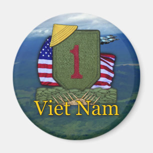 Första infanteridivisionen Vietnam veterans patch Magnet