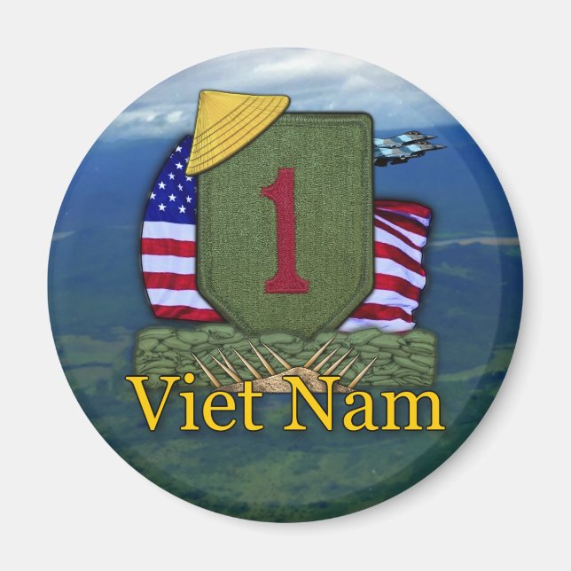 Första infanteridivisionen Vietnam veterans patch  Magnet (Framsidan)