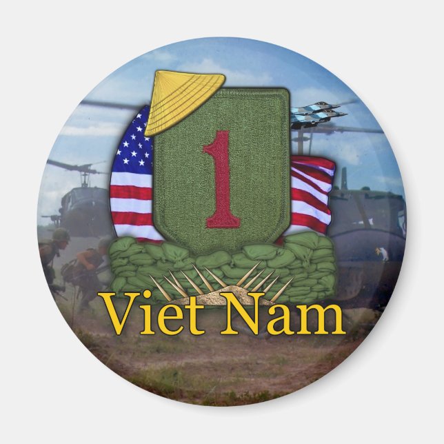 Första infanteridivisionen Vietnam veterans vets M Magnet (Framsidan)