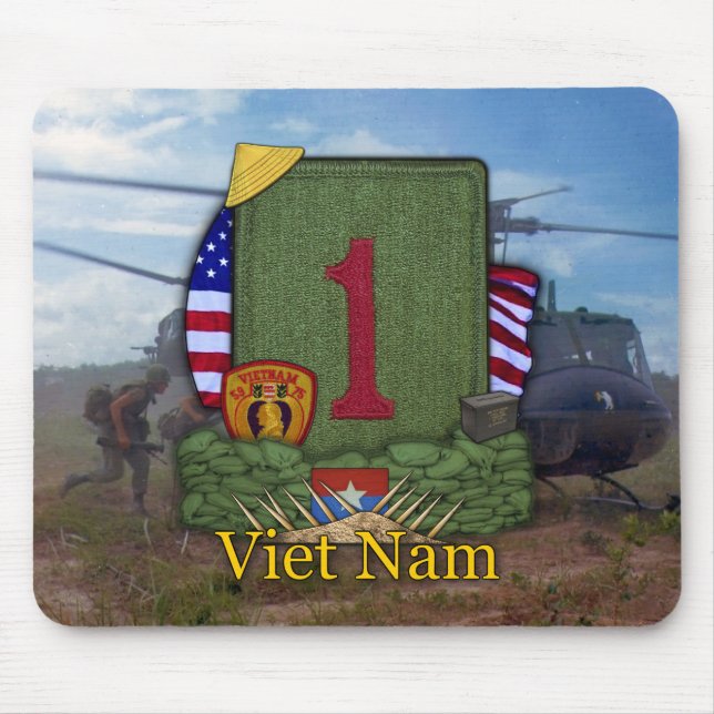 Första infanteridivisionen Vietnam vets Mousepad Musmatta (Framsidan)