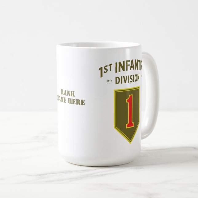Första infanteridivisionens märke kaffemugg (Framsida höger)