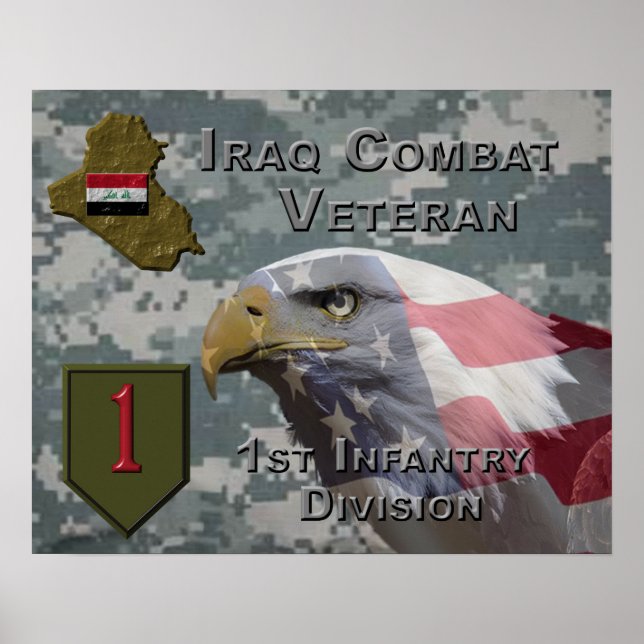 Första infanteriet Div Irak - Veteranbekämpning Poster (Framsidan)