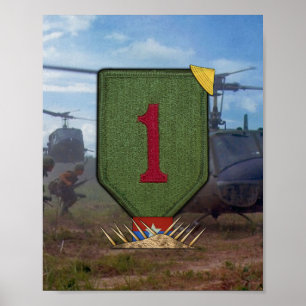 Första infantry Division Vietnams patch Krig Poster