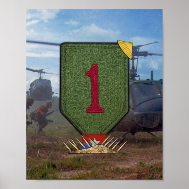 Första infantry Division Vietnams patch Krig Poster (Framsidan)