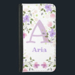 Första Initial Plus Namn Aria med blommor Plånboksfodral För Samsung Galaxy S5<br><div class="desc">Konstruktionen har Monogram & Namn med blommor på båda sidor i vatten färg pastel stil. Initial är brev A. Aria</div>