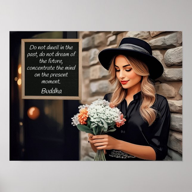 Förstå inte tidigare, Buddha-citat Poster (Framsidan)