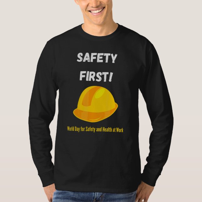 Första internationella dagen för säkerhet och häls t shirt (Framsida)