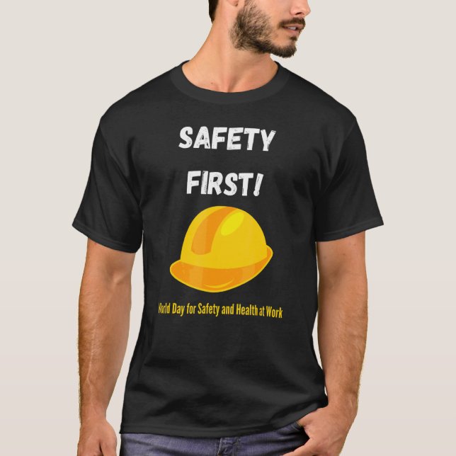 Första internationella dagen för säkerhet och häls t shirt (Framsida)