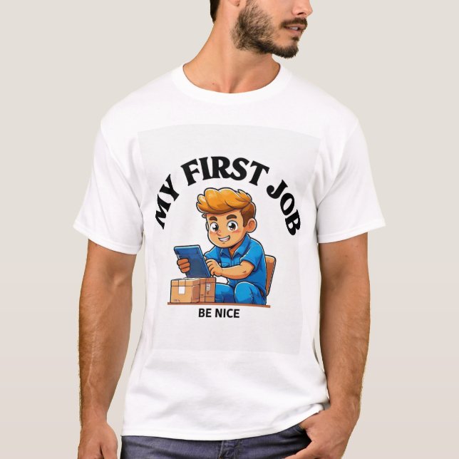 Första jobbleveranskillen t shirt (Framsida)