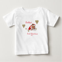 Första jul Baby Photo Guld Heart