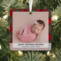 Första jul Baby Photo Helgdag Tartan