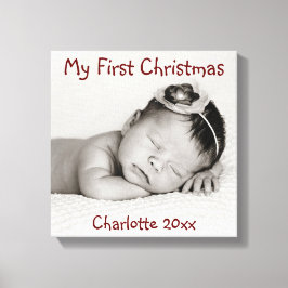 Första jul, Baby Photo, Namn Canvastryck