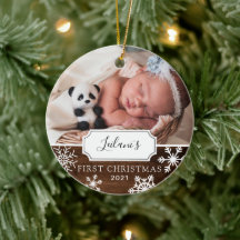 Första jul Baby Photo Wood