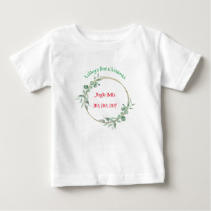 Första jul, Baby Top. Anpassadets text. T Shirt
