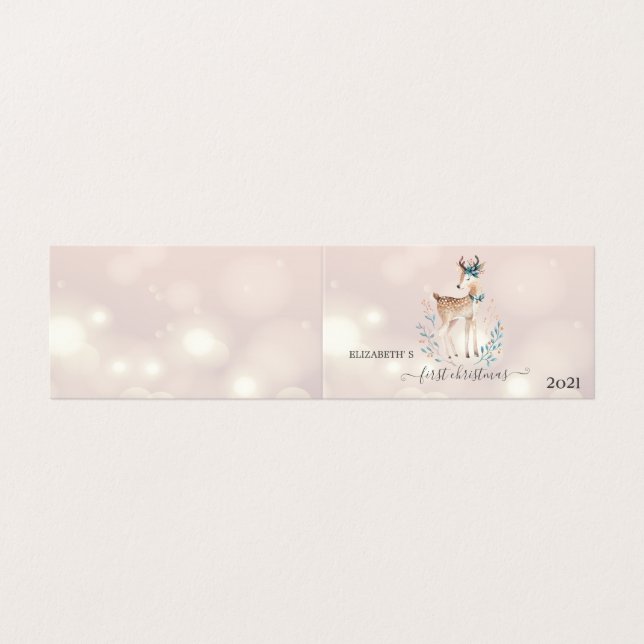 Första jul,Cute Hjort-Helgdag Kort (Utsida ovikt)