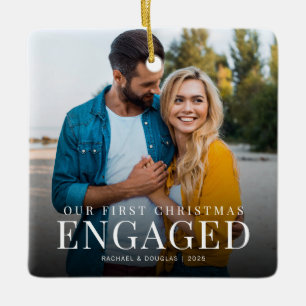 Första jul Engagerad Minimalistisk fotoAnpassnin Julgransprydnad Keramik