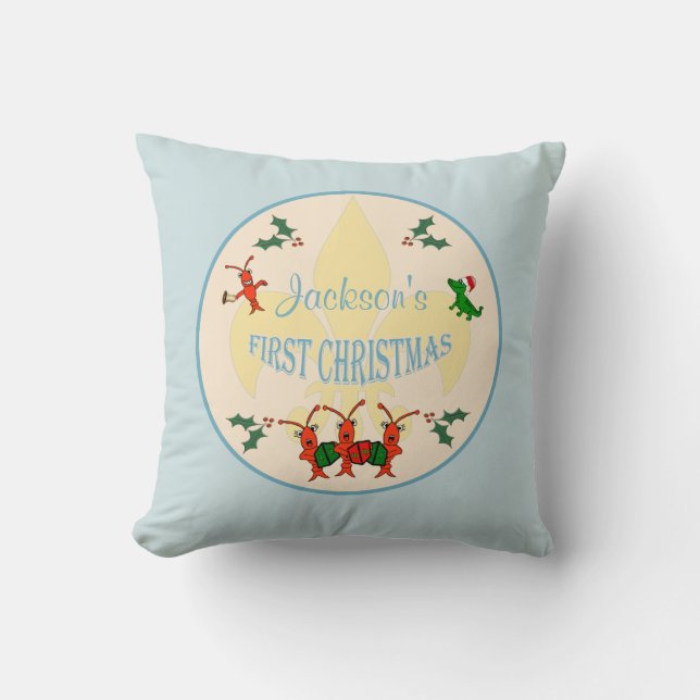 Första jul för Cajun pojke Kudde (Framsida)