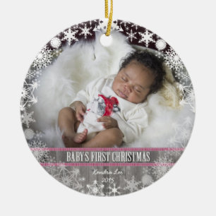 Första jul för flickor julgransprydnad keramik
