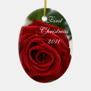 Första jul/foto julgransprydnad keramik