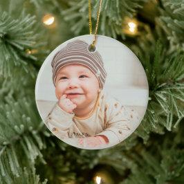 Första jul-fotot i Baby Julgransprydnad Keramik