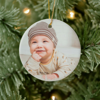 Första jul-fotot i Baby Julgransprydnad Keramik