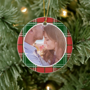 Första jul Gift som Mr. & Mrs PHOTO Julgransprydnad Keramik