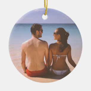 Första jul Gift som Mr. & PHOTO Cerami Julgransprydnad Keramik