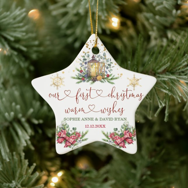 Första jul Helgdag Gräs Bow Lantern Bröllop Julgransprydnad Keramik (Träd)