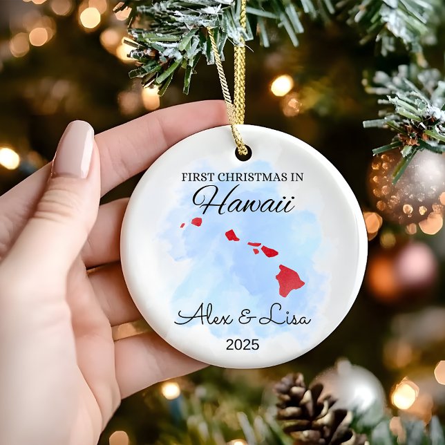 Första jul i delstaten Hawaii Julgransprydnad Keramik (Skapare uppladdad)