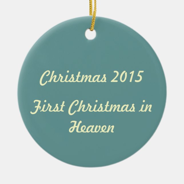 Första jul i himmel 2015 julgransprydnad keramik (Framsidan)