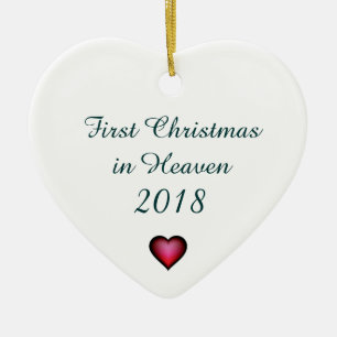 Första jul i himmel julgransprydnad keramik