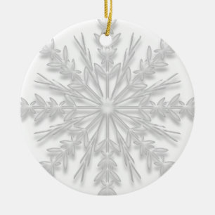 Första jul i ny hem- vitSnowflake Julgransprydnad Keramik