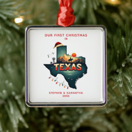 Första jul i Texas State-Personligen Julgransprydnad Metall
