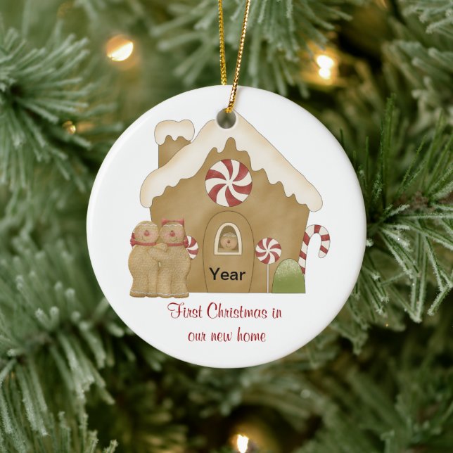 Första jul i vårt nya hem julgransprydnad keramik (Träd)
