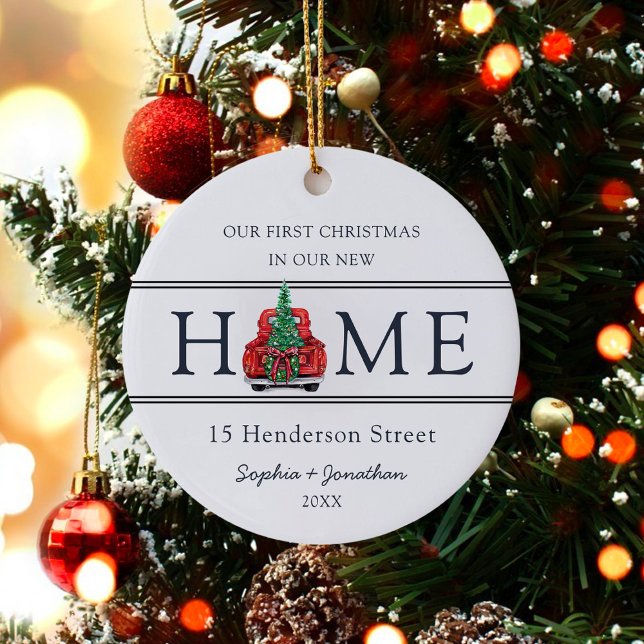 Första jul i vårt nya hus Modern jul Julgransprydnad Keramik (Skapare uppladdad)