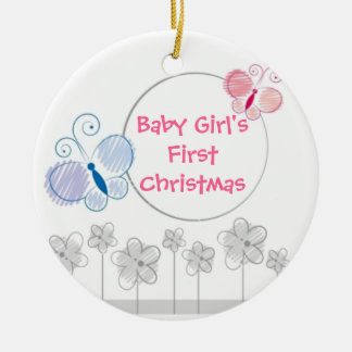 Första jul julgransprydnad keramik