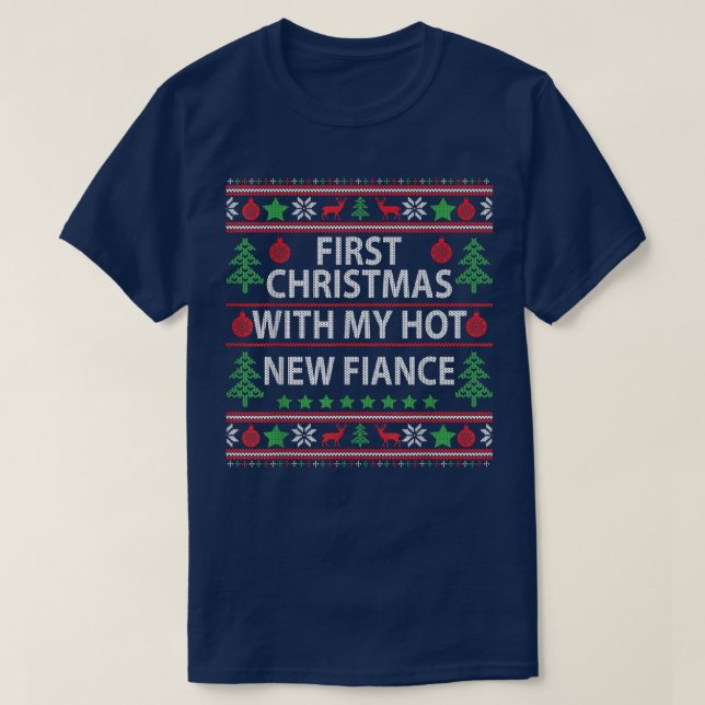 Första jul med min Hett New Fiance Julafton par T Shirt (Design framsida)