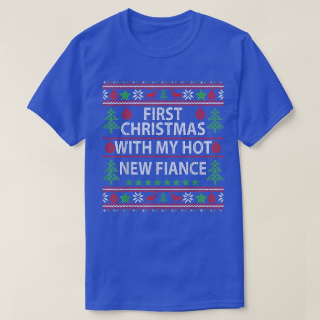 Första jul med min Hett New Fiance Julafton par T Shirt (Design framsida)