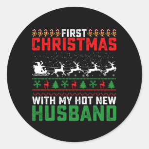 Första jul med min Hett New Make Ugly Runt Klistermärke